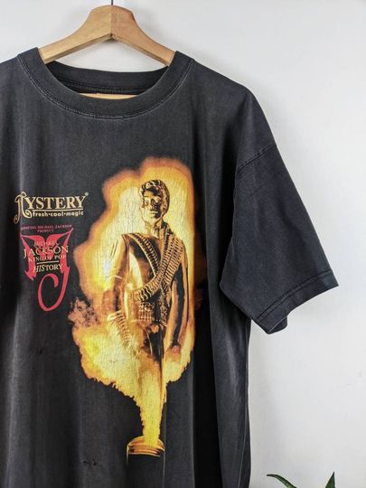 Vintage Michael Jackson Mystery Merch T-shirt Double Side Fade