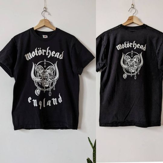 Vintage Motorhead England Merch T-Shirt Double Side