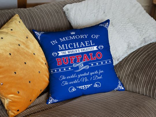 Buffalo Bills Memorial Pillow, Custom Fan Gift