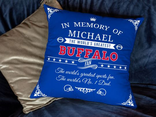 Buffalo Bills Memorial Pillow, Custom Fan Gift