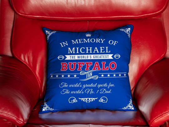 Buffalo Bills Memorial Pillow, Custom Fan Gift
