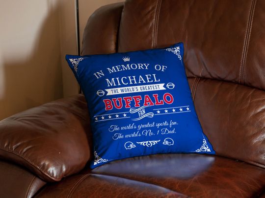 Buffalo Bills Memorial Pillow, Custom Fan Gift