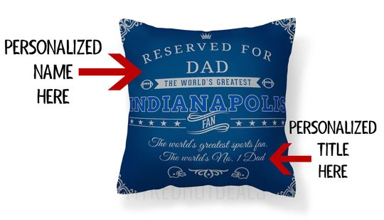 Personalized Indianapolis Football Pillow Case, Colts Fan Gift