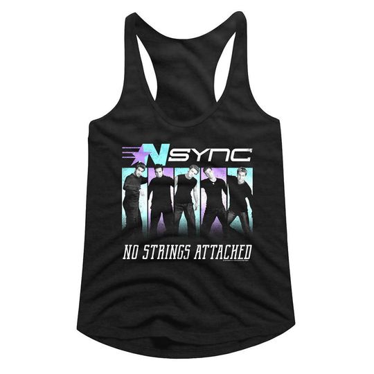 NSYNC Women's Tank Top No Strings Attached Black Racerback