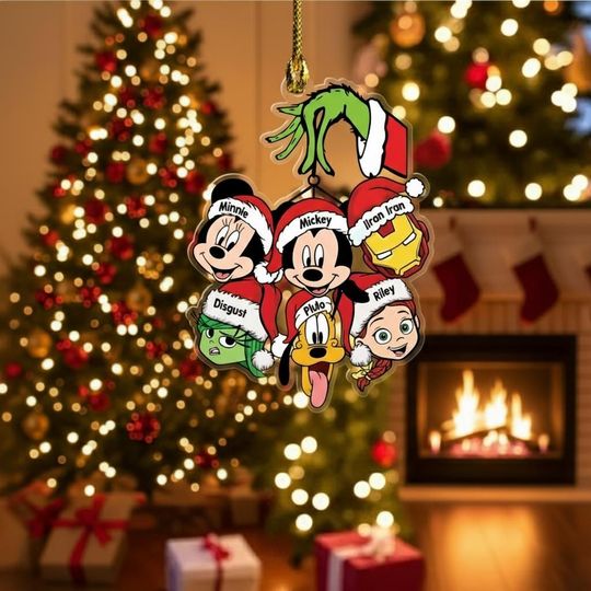Custom Name Disney Mickey And Friends Ornament, Christmas Tree Hanging Ornament
