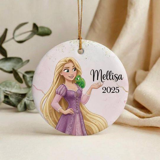 Personalized Rapunzel Christmas Ornament, Birthday Girl Gift