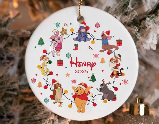 Personalized Winnie The Pooh Christmas Ornament