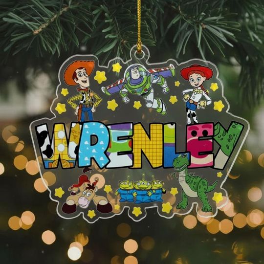 Personalized Toy Story Christmas Ornament, Custom Family Name