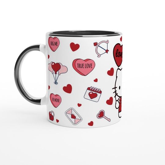 Valentine's Day Hello Kitty Red Hearts Ceramic Coffee Mug