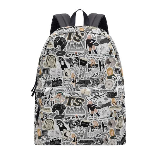 Eras Concert TS Black White Color Collage School Backpack