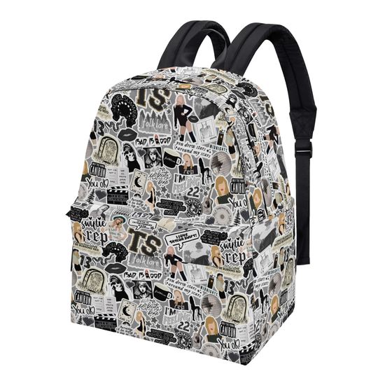 Eras Concert TS Black White Color Collage School Backpack