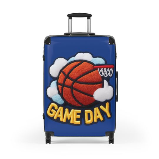 Game Day Basketball Chenille Patch Embroider Design - Suitcase
