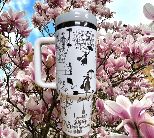 40oz  Laser Engraved Mary Poppins Tumbler