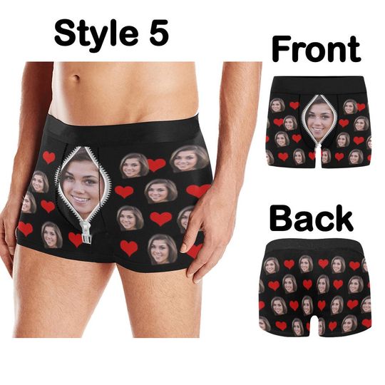 Personalized boxer briefs custom face underwear, Men's underwear Photo Boxer Briefs, Valentine's day gift for him/husband, Wedding gift