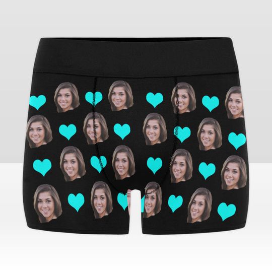 Personalized boxers briefs with picture, custom underwear, gift for him, gift for husband, boyfriend, Wedding gift, Valentine's day