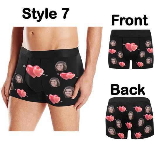 Personalized boxer briefs custom face underwear, Men's underwear Photo Boxer Briefs, Valentine's day gift for him/husband, Wedding gift