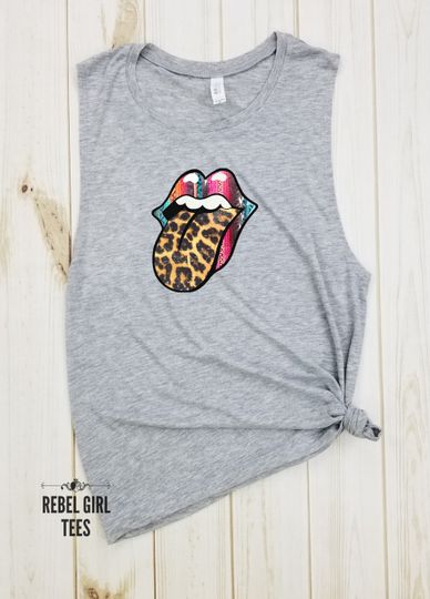 Classic Rock Leopard Lips - Rock Band, Rock and Roll Lover, Classic Rock Tank