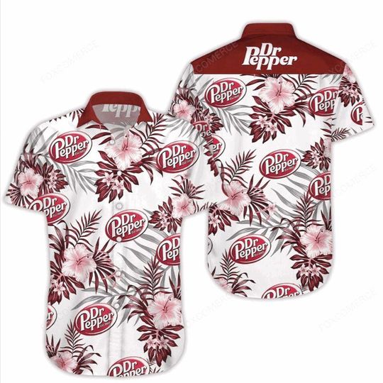 Dr Pepper Tropical Flower Aloha Hawaiian Shirt