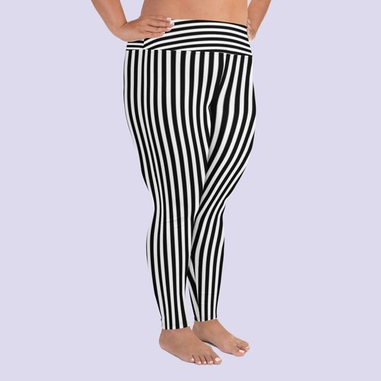 Black & White striped leggings|Beetlejuice|Witch leggings|Halloween