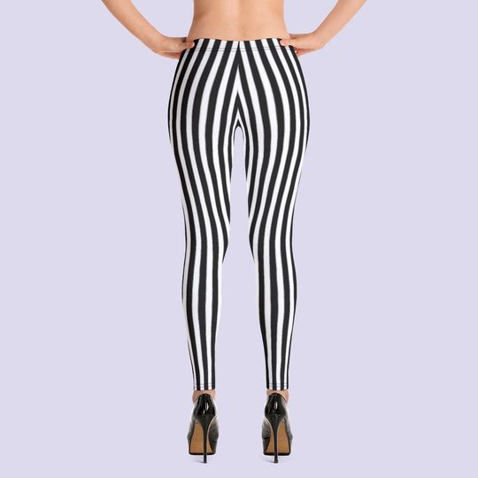 Black & White striped leggings|Beetlejuice|Witch leggings|Halloween