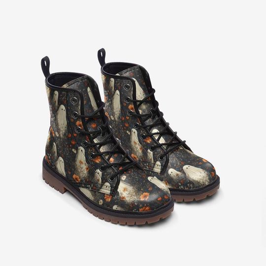 Cottage Goth Ghost Garden Vegan Boots –Leather Boots