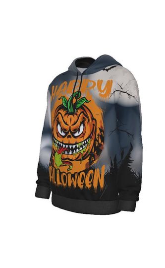 Pumpkin Halloween Hoodie, Fall Sweater, Jack-o-Lantern Design