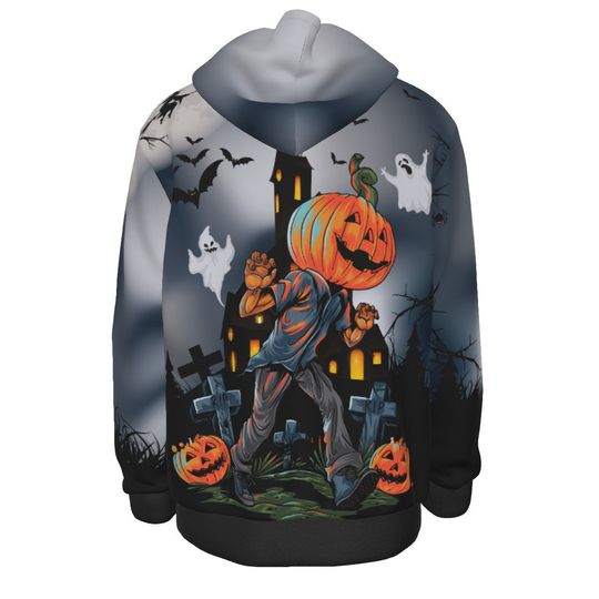 Pumpkin Halloween Hoodie, Fall Sweater, Jack-o-Lantern Design