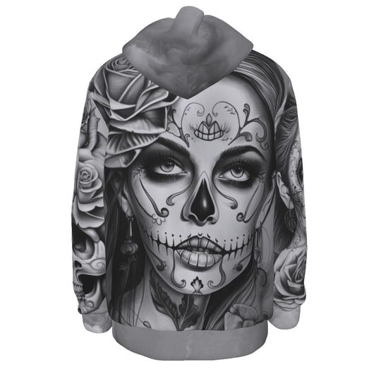 Sugar Skull Hoodie, Colorful Graphic Sweatshirt for Halloween