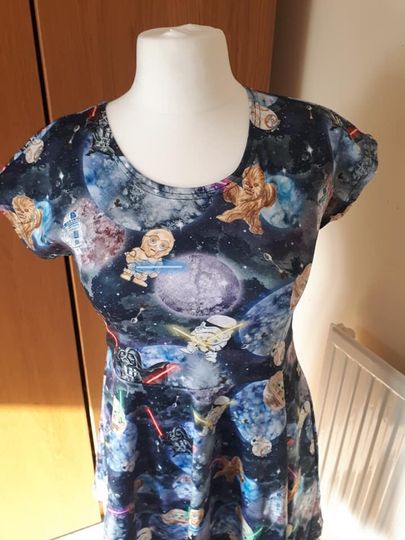 Cute Star Wars inspired print skater dress- plus size
