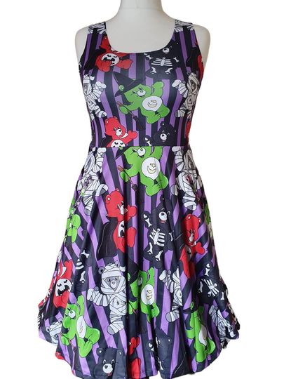 Halloween spooky bears print skater dress- Sizes
