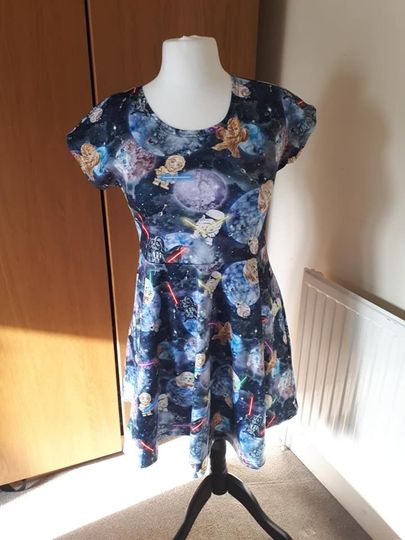Cute Star Wars inspired print skater dress- plus size