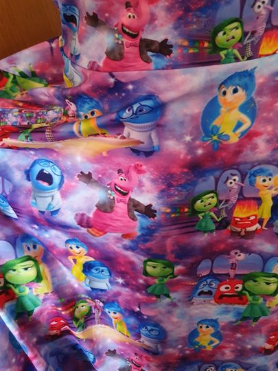 Inside out joy sadness cosplay print skater dress