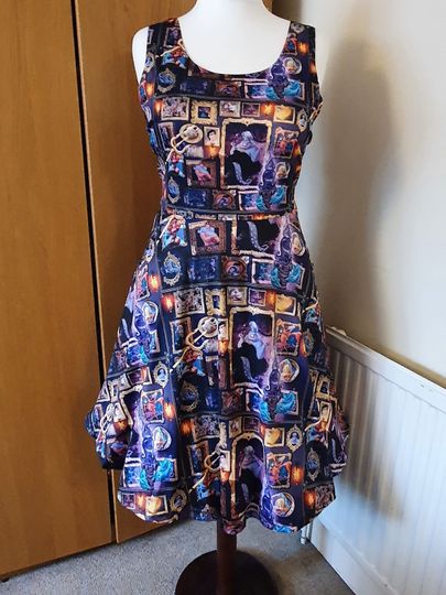 Mermaids frames inspired cute print skater dress- Sizes S- 5XL plus size