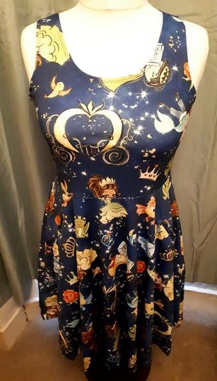 Fairy tales cute print skater dress- Sizes S- 3XL plus size