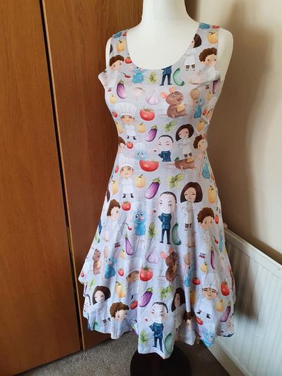 Rat in the kitchen print skater dress- Sizes S- 5XL plus size