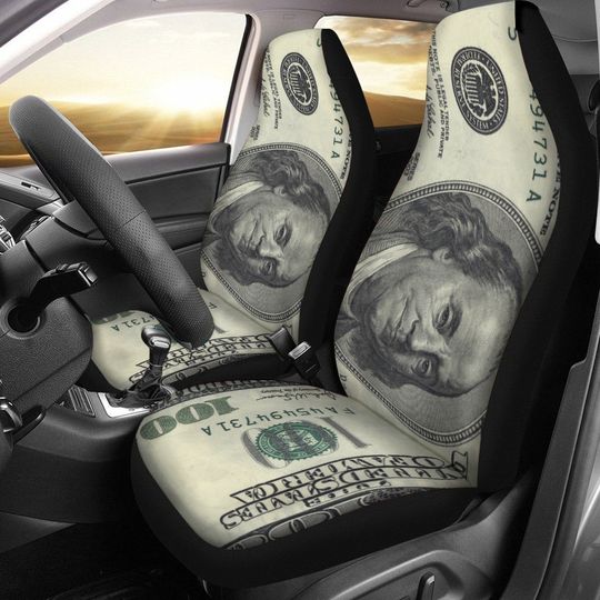 Hundred Dollar Bill Car Seat Covers: Novelty Money Print