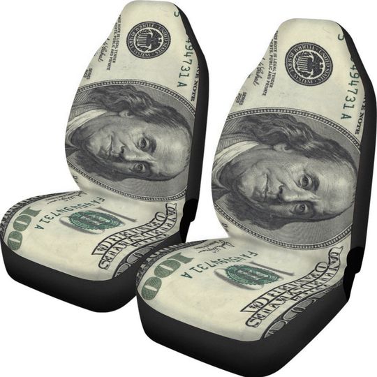 Hundred Dollar Bill Car Seat Covers: Novelty Money Print