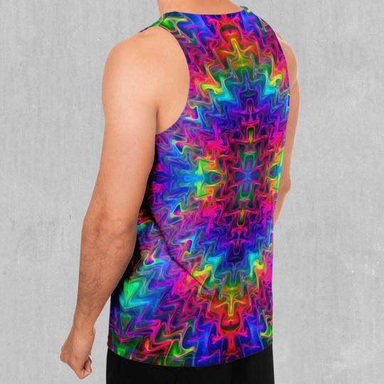 Tek Quantum Rainbow Psychedelic Men's Tank Top Muscle Sleeveless Shirt