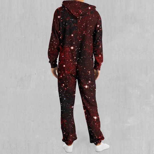 Crimson Space Outer Space Galaxy Adult  Zip Up Jumpsuit Pajamas