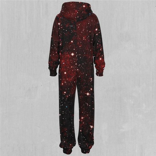 Crimson Space Outer Space Galaxy Adult  Zip Up Jumpsuit Pajamas