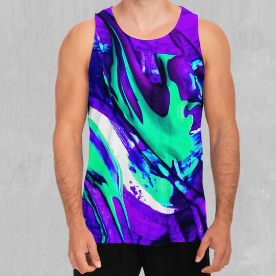 Radioactive Psychedelic Men's Tank Top Muscle Sleeveless Shirt