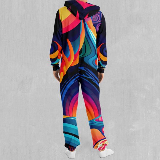 Psychedelic Vortex Adult  Zip Up Jumpsuit Pajamas