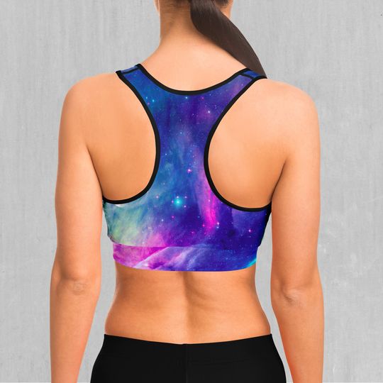 Frost Nebula Outer Space Nebula Galaxy Sports Bra, Women's Sports Bra, Workout Bra