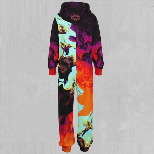 Lava Bath Psychedelic Adult  Zip Up Jumpsuit Pajamas