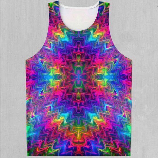 Tek Quantum Rainbow Psychedelic Men's Tank Top Muscle Sleeveless Shirt