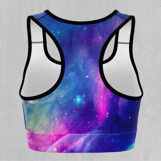 Frost Nebula Outer Space Nebula Galaxy Sports Bra, Women's Sports Bra, Workout Bra
