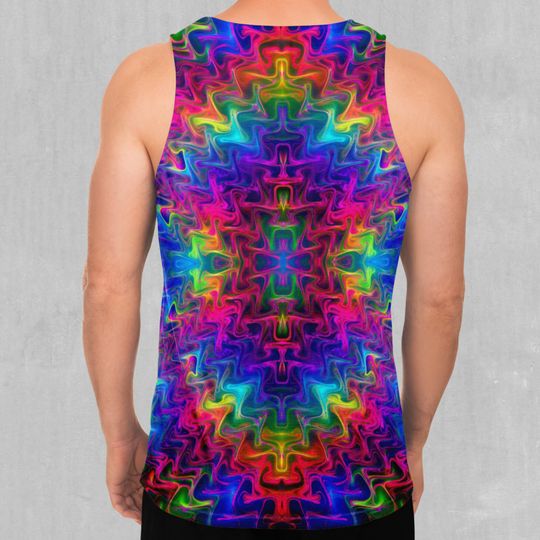 Tek Quantum Rainbow Psychedelic Men's Tank Top Muscle Sleeveless Shirt