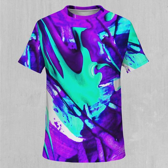 Radioactive Psychedelic Neon EDM Rave Festival All Over Print Tee