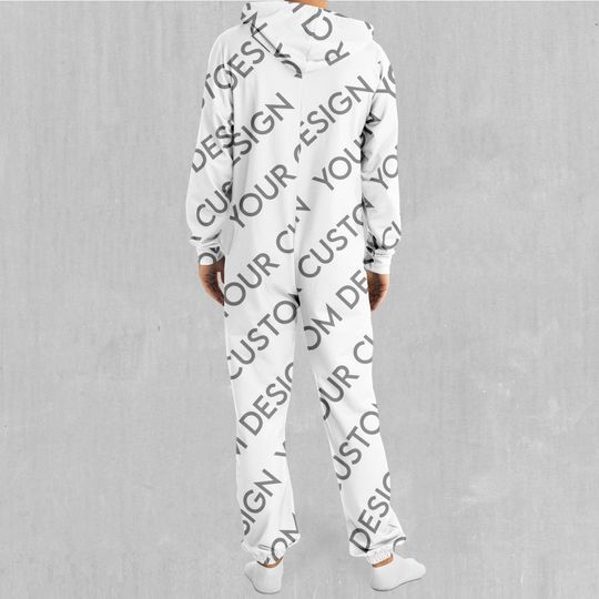 Personalized Custom Adult  Zip Up Jumpsuit Pajamas