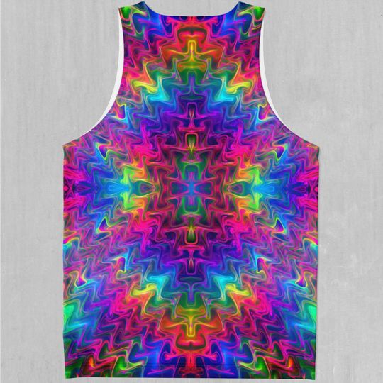 Tek Quantum Rainbow Psychedelic Men's Tank Top Muscle Sleeveless Shirt
